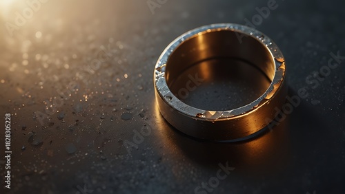 Floating Fragmented Metal Ring in the Middle