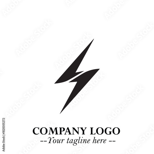 Sleek Electrical Logo Symbol on a Clean White Background for Modern Branding Design Elements Art
