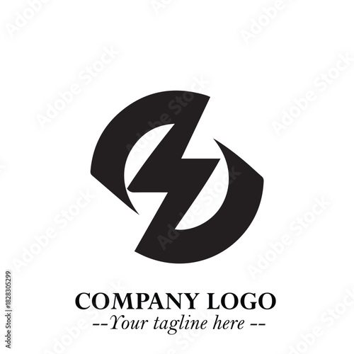 Sleek Electrical Logo Symbol on a Clean White Background for Modern Branding Design Elements Art