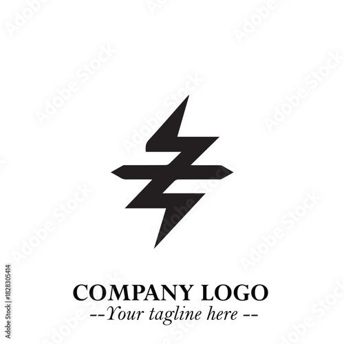 Sleek Electrical Logo Symbol on a Clean White Background for Modern Branding Design Elements Art