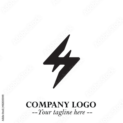 Sleek Electrical Logo Symbol on a Clean White Background for Modern Branding Design Elements Art