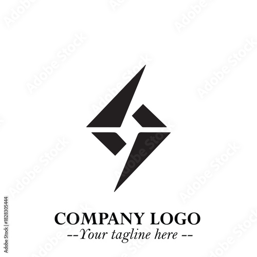 Sleek Electrical Logo Symbol on a Clean White Background for Modern Branding Design Elements Art