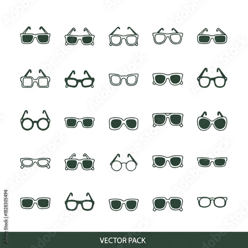 Set of diverse eyewear styles in vector format for design projects