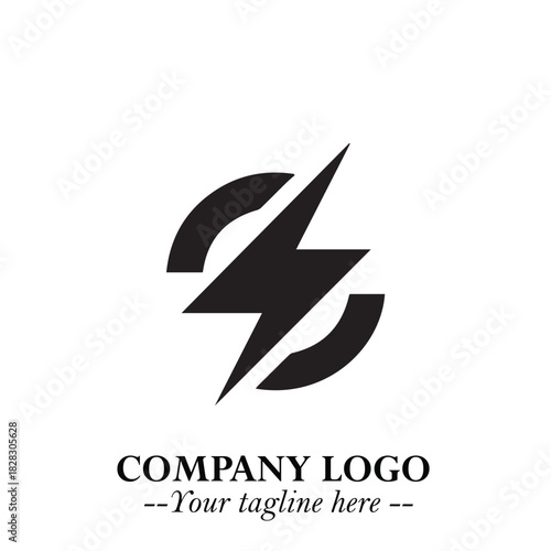 Sleek Electrical Logo Symbol on a Clean White Background for Modern Branding Design Elements Art