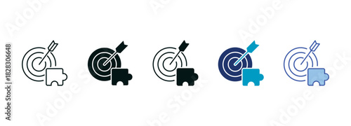 Workflow Management Icon Set Consisting of Multiple Styles Vector Illustration