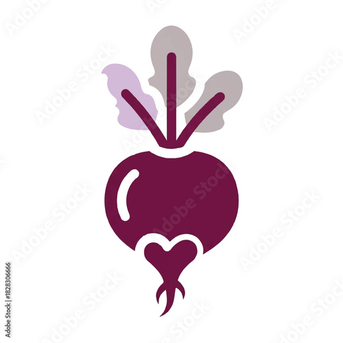 Stylized beetroot icon illustration. Perfect for food blogs, healthy eating projects, and culinary designs