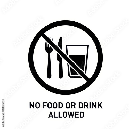 Graphic restriction: symbolic representation of prohibition of food and beverages intake