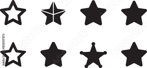 Collection of Varied Star Shape Vector Illustrations