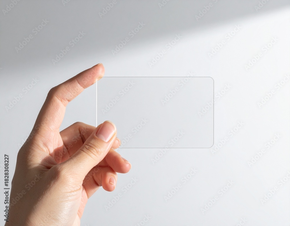 Fototapeta premium hand holding blank business card