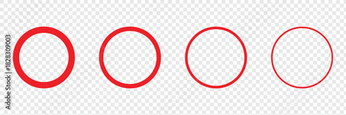 Red circle frame icon. isolated on white background. Vector illustration eps 10.