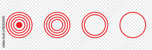 Red circle frame icon. isolated on white background. Vector illustration eps 10.