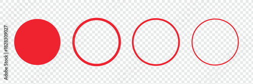 Red circle frame icon. isolated on white background. Vector illustration eps 10.