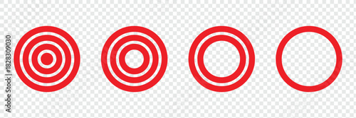 Red circle frame icon. isolated on white background. Vector illustration eps 10.