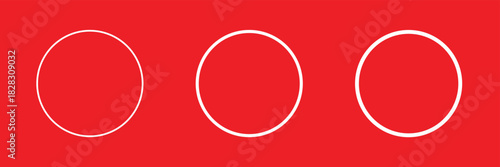 Red circle frame icon. isolated on white background. Vector illustration eps 10.