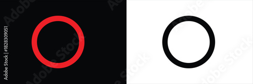 Red circle frame icon. isolated on white background. Vector illustration eps 10.