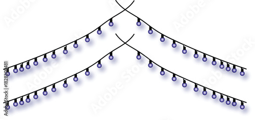 Festive Garland Illuminations A Whimsical Vector Illustration of String Lights for Celebrations and Decorations