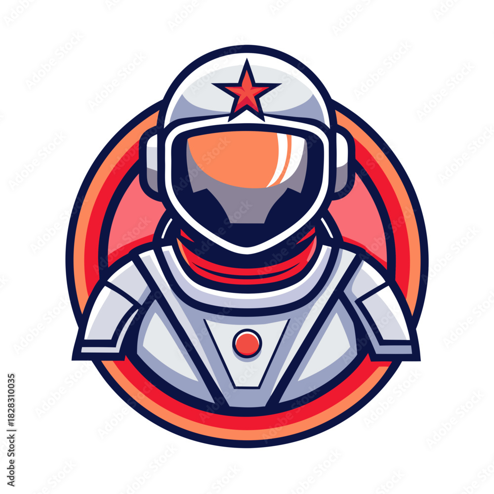 Naklejka premium astronout mascot logo isolated on white background