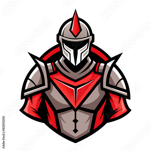  knight full armor logo isolated on white background