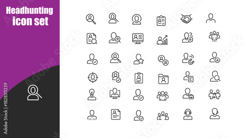 Headhunting  icon set