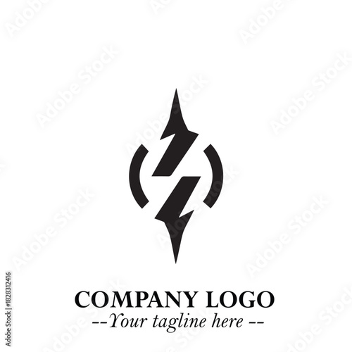 Sleek Electrical Logo Symbol on a Clean White Background for Modern Branding Design Elements Art