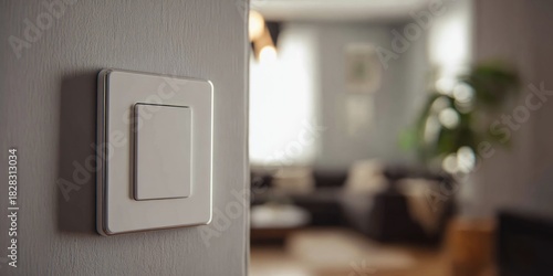 Close-up of a light switch on a wall in a room.