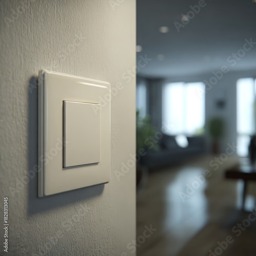 Close-up of a modern light switch on wall.