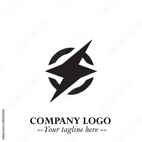 Sleek Electrical Logo Symbol on a Clean White Background for Modern Branding Design Elements Art