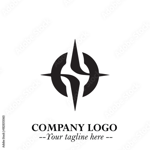 Sleek Electrical Logo Symbol on a Clean White Background for Modern Branding Design Elements Art