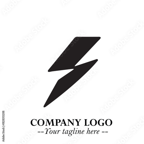 Sleek Electrical Logo Symbol on a Clean White Background for Modern Branding Design Elements Art