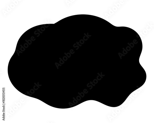 シンプルなカラーの吹き出し　柔らかい線の雲形