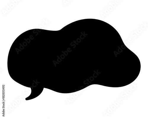 シンプルなカラーの吹き出し　柔らかい線の雲形