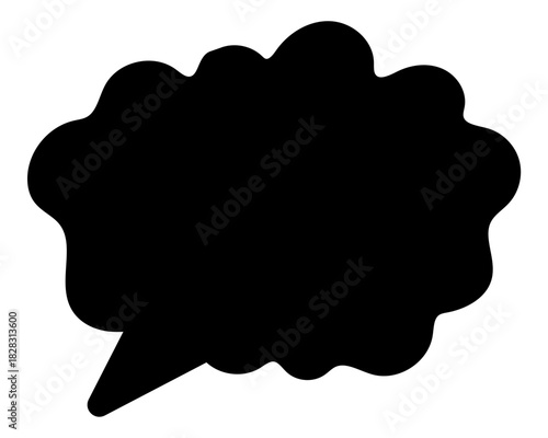 シンプルなカラーの吹き出し　柔らかい線の雲形