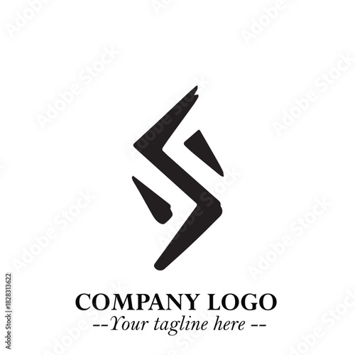 Sleek Electrical Logo Symbol on a Clean White Background for Modern Branding Design Elements Art