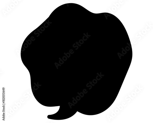 シンプルなカラーの吹き出し　柔らかい線の雲形