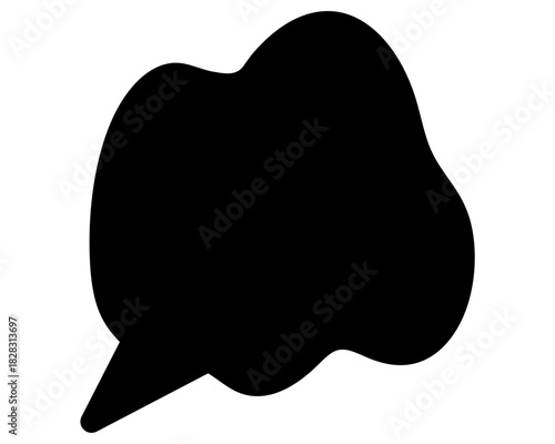 シンプルなカラーの吹き出し　柔らかい線の雲形