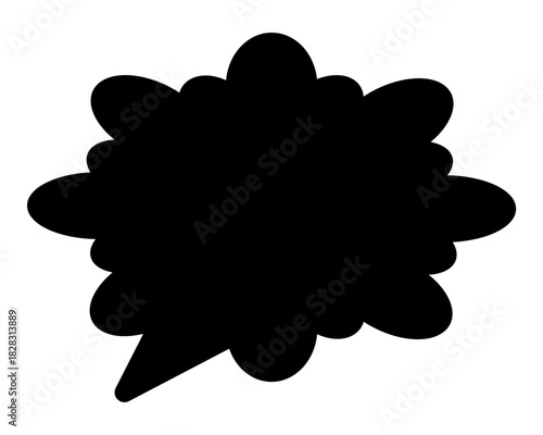 シンプルなカラーの吹き出し　雲形