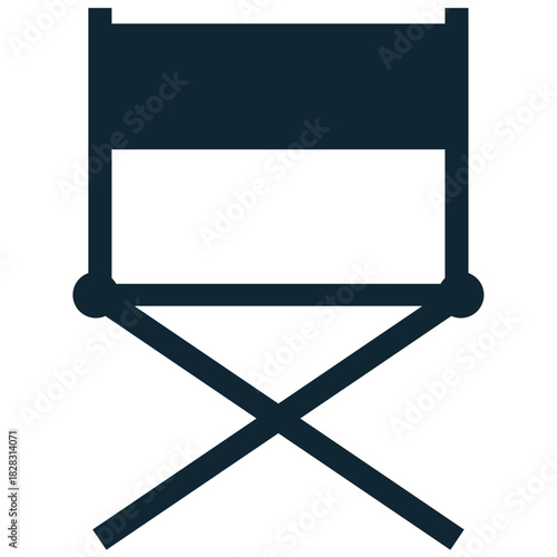 Director Chair Icon Vector Ideal for film production, theatre, celebrity, and executive graphics. Symbolizes authority, filmmaking, studio work, and professional leadership.