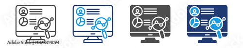 analysis icon set multiple style