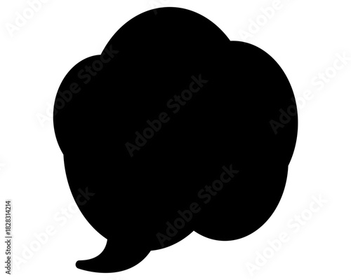 シンプルなカラーの吹き出し　雲形