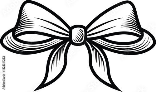 Hand drawn sketch style bow tie illustration