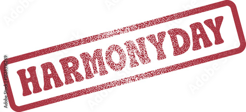 Commemorating the special occasion of Harmony Day with an official red textured stamp emblem