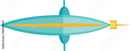 Stylized futuristic blimp or airship with orange stripe