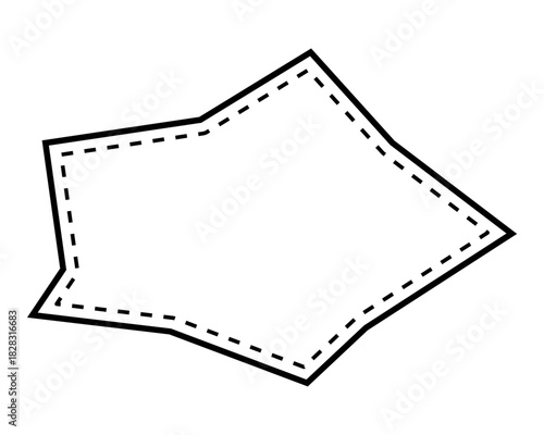 シンプルな点線付き吹き出し　ギザギザした形