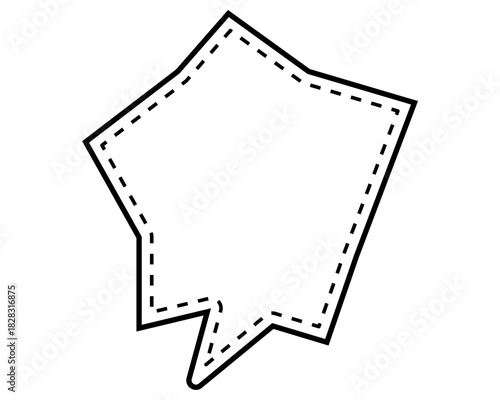 シンプルな点線付き吹き出し　ギザギザした形