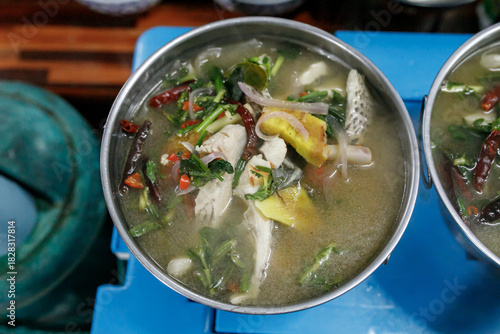 Thai herbal fish tom yam, Thai food