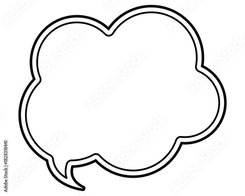 シンプルな二重線の吹き出し　雲形