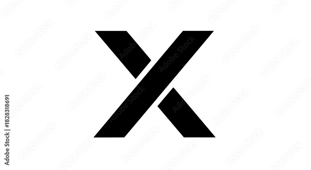 Fototapeta premium Simple black X mark design element on white background for diverse applications