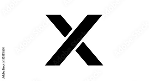 Simple black X mark design element on white background for diverse applications
