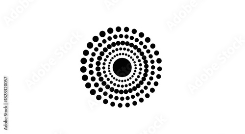 Hypnotic Black and White Concentric Circle Pattern, A Minimalist Graphic Design Element