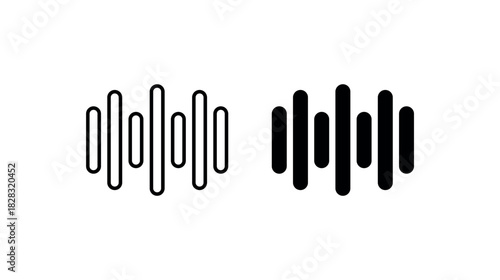 Voice Wave Icon, Sound Glyph for Audio Interface, Podcast, Speech Recognition